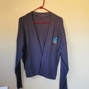 Grey Cardigan with Slytherin Patch